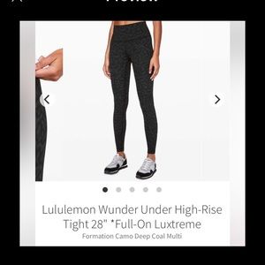 COPY - Lulu Lemon Wunder Under Super High Rise Formation Camo Leggings